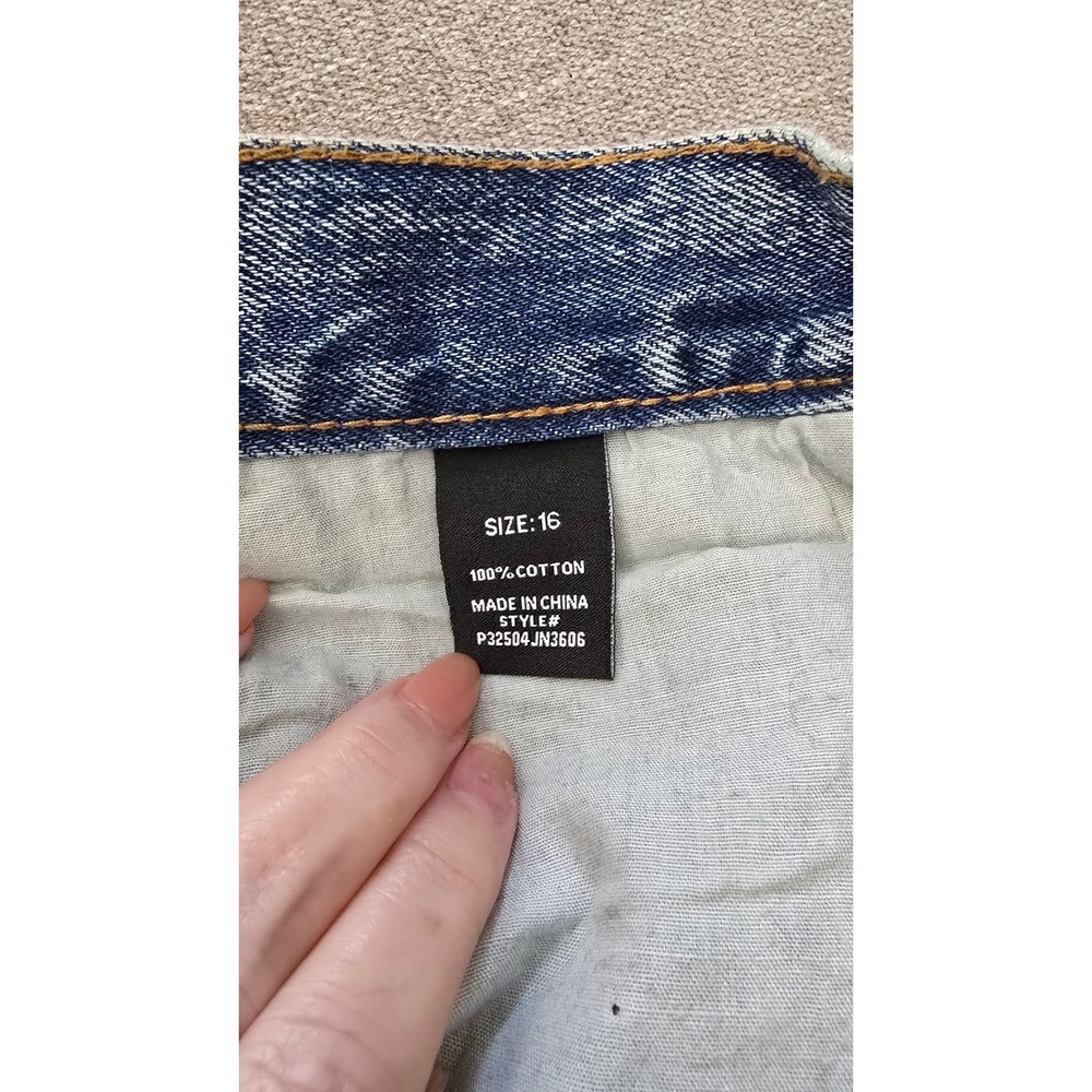 Fashion Nova Womens Blue Acid Wash Wide Leg High Rise Button Fly Jeans Size 16 - Picture 7 of 7